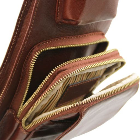 Leather crossover bag
